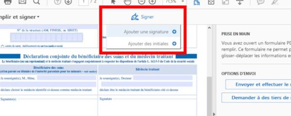 signature électronique à un document PDF