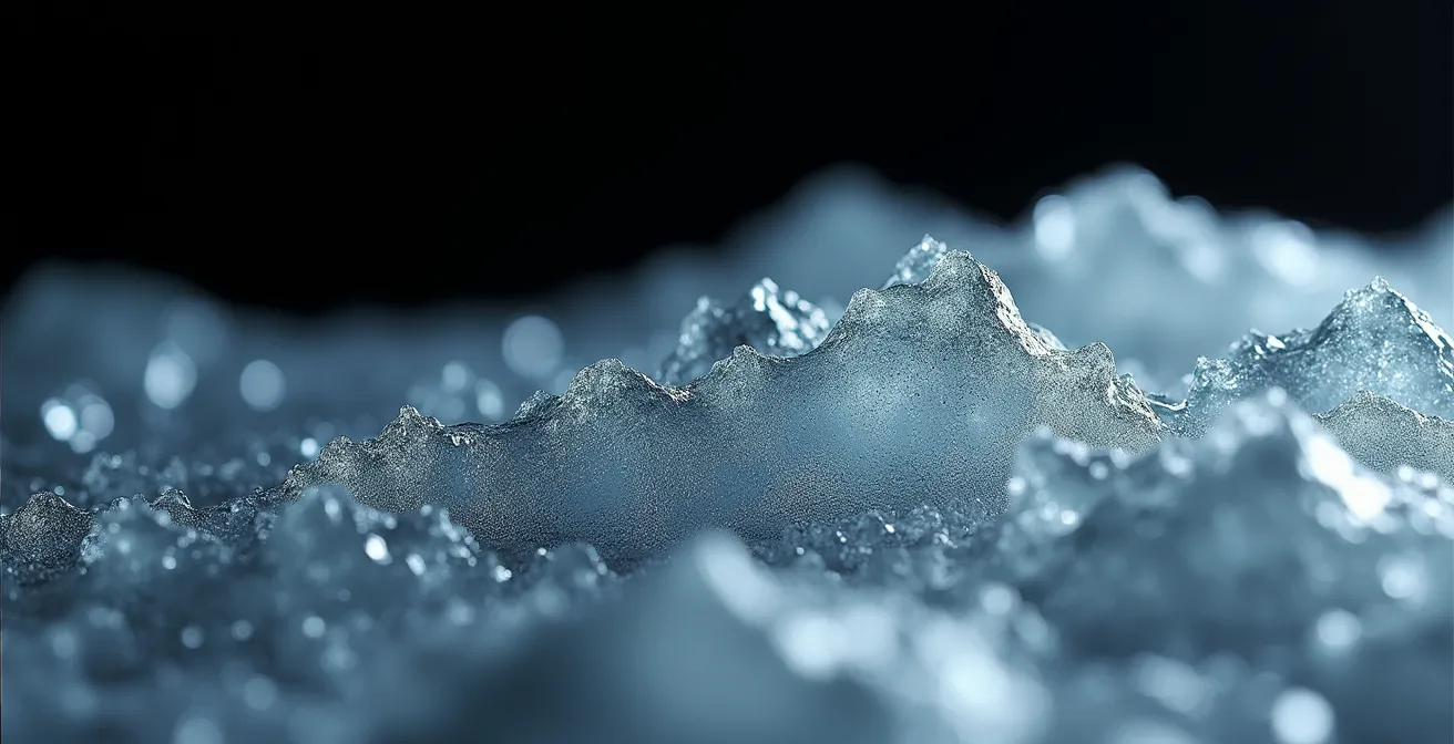 Texture microscopique de la surface du cristallin révélant sa structure unique