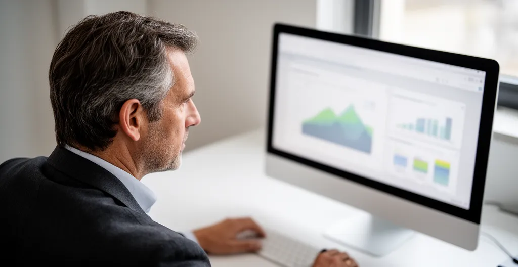 Dirigeant PME analysant sa consommation énergétique propane sur écran