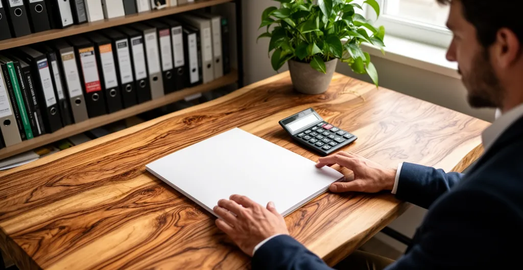 Responsable exploitation consulte documents énergie dans bureau professionnel